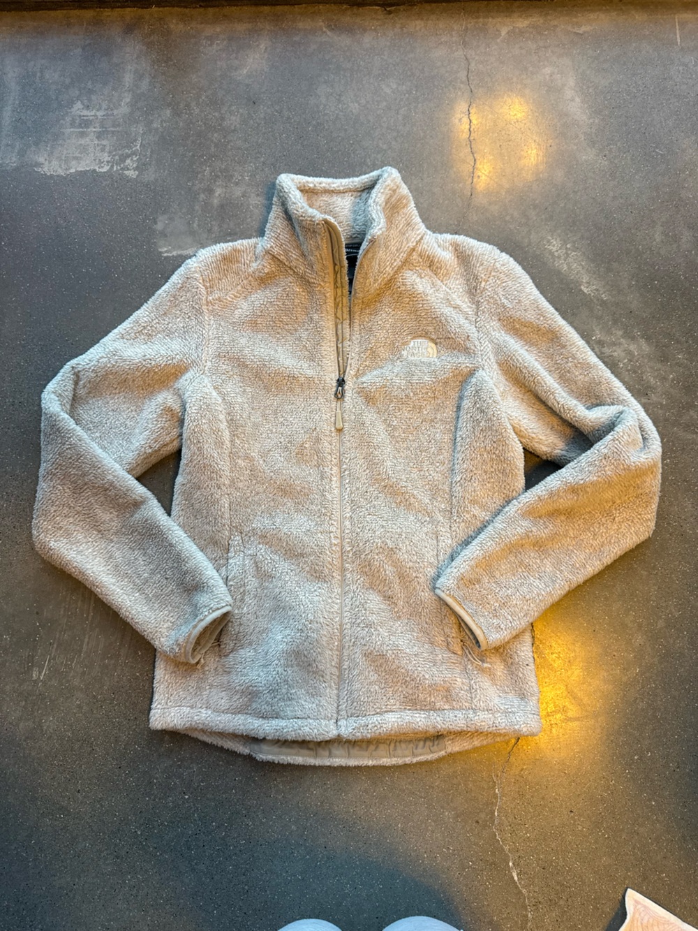 The North Face Women's Light Gray Teddy Fleece Jacket